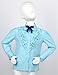 ACSUSS Kids Girls School Uniform Shirt Long Sleeves Ruffled Plain Blouse with Bow Tops Casual Wear Sky_Blue 10