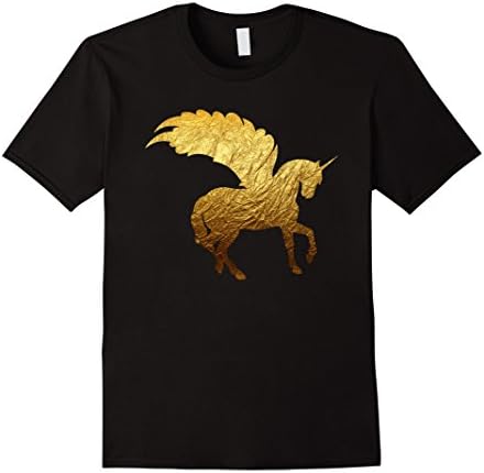 Mens Gold Unicorn T Shirt - Unicorn T Shirt XL Black