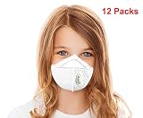 Kids Disposable Face Mask K-N95 Particulate Respirator Masks With Valve Child PM2.5 Dust Masks Anti-Pollution Dustproof Cycling for Outdoor Safety Multi-Layer Protection (12 pieces)