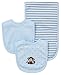 Little Me Baby Boy Newborn Bib and Burp set, Light Blue, One Size