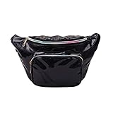 HDE Shiny Retro Fanny Pack Rave Festival Hologram Waist Pack Bum Bag Outdoor Travel Crossbody Hip Bag