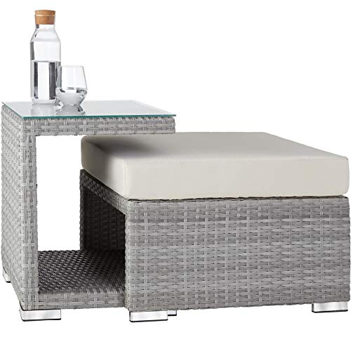 TecTake 800771 Aluminium Poly Rattan Lounge Set, 16-teilig, wetterfest, Garten Sofa mit Sonnendach, Outdoor Sitzgruppe… – Bild 6