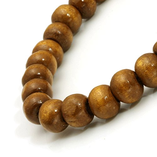 Eigso 4 Pcs 8mm Wood Beads for Mala Prayer Meditation Wrist Bracelet Elastic 7-7.5"
