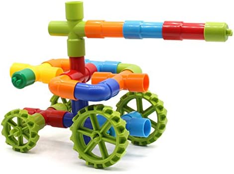 LONZOTH Pipe Building blocks,Enhanced Smart Blocks 50 Pieces Building Set with Idea Sheet | Different Shaped Interlocking Toys for Boys and Girls | Fun Construction Blocks