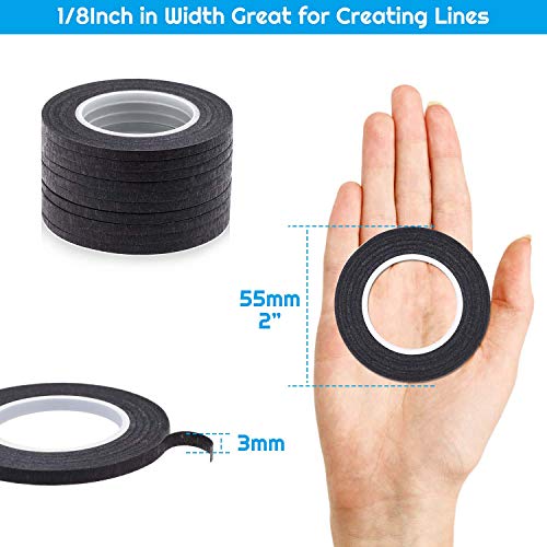 Whiteboard Tape, Shynek 10 Rolls 1/8 Thin Art Tape Dry Erase Chart Tape Pinstriping Electrical Tape White Board Tape Lines - Thumbnail 3