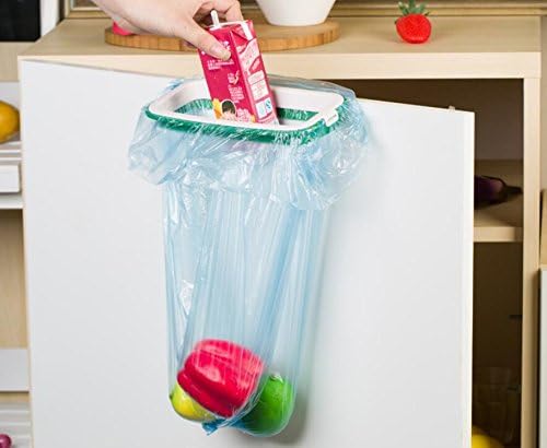 RSHOPS® Rshops® Portable Plastic Cupboard Door Garbage Rubbish Trash Storage Bag Holder Folding Hanging Stand Kitchen Tool