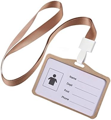 Surlove 2-Sided ID Card Badge Holder with Heavy Duty Lanyard with Metal Id Holder (Style 4)