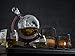 The Wine Savant Etched World Globe Decanter with Antique Ship (Mahogany Stained Wood)