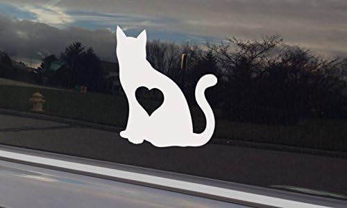 Cat Heart Sticker Decal For Car Window, Bumper, or Laptop. Love