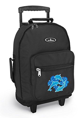 DOLPHIN Rolling Backpack Dolphins Backpacks Bags with Wheels or School Trolley