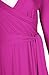 Bon Rosy Women's 3/4 Sleeve Deep V-Neck Maxi Faux Wrap Solid Dress 25bb Magenta L