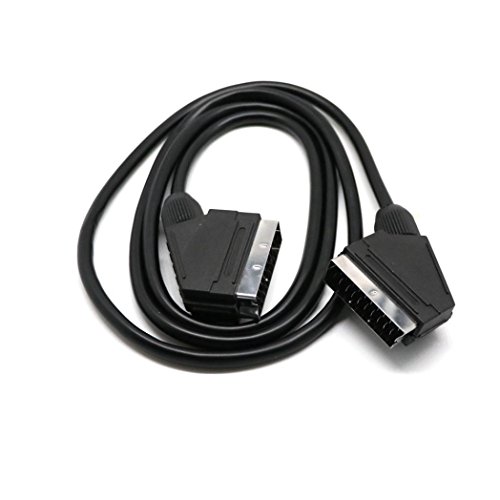 1.5m Scart to Scart Cable / Lead - 21 Pins Connected - Saorview, SKY, Freesat TV (Black)