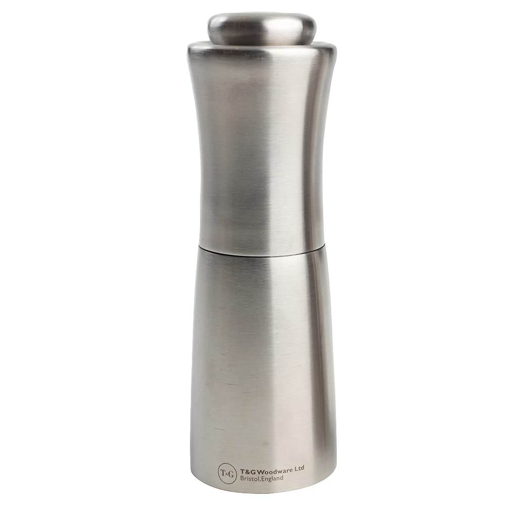 T&G CrushGrind Apollo Stainless Steel Pepper Mill, 17.5 cm