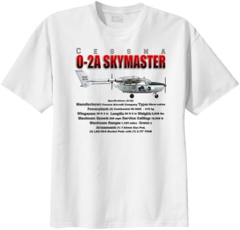 Cessna O-2A Skymaster Observation Aircraft WarbirdShirts™ Men's Short Sleeve T-Shirt White XXXL