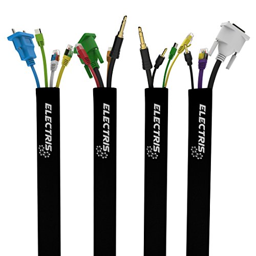 Electris Cable Management Sleeve 4 Pack Neoprene Wire Hider Cord Holder