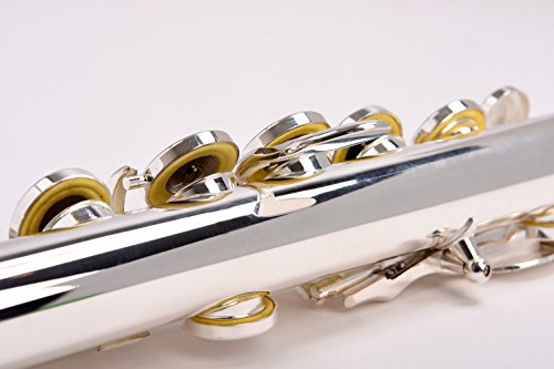 NEW! Herche Superior Flute FL-297 Best for Students - Durable Silver Plated Keys - Plush Lined Flute Case with Shoulder Strap - Split E Mechanism - Treated Pads - Silver Plated Body - Cleaning Rod - Thumbnail 4