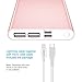 Poweradd Pilot 4GS Pro 12000mAh Power Bank (Lightning & Micro Input, Dual 3A Output) with Smart Charge for iPhone, iPad, Samsung, LG, HTC and More - Rose Gold