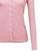 Basic Solid V-Neck Button Closure Long Sleeves Sweater Cardigan Baby Pink L
