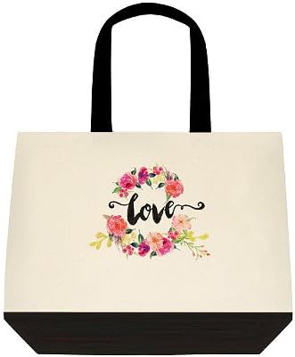 Heartfelt Hospitality Love Floral Watercolor Canvas Wedding Bride Tote Bag