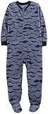 Carter's Little Boys' Print Fleece Footie (Toddler/Kid) - Moustache