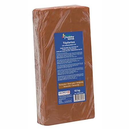 NEU Glorex Töpferton schamottiert 10kg, terracotta