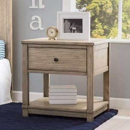 Amazon Com Bedroom Rustic Whitewash Nightstand With Drawer