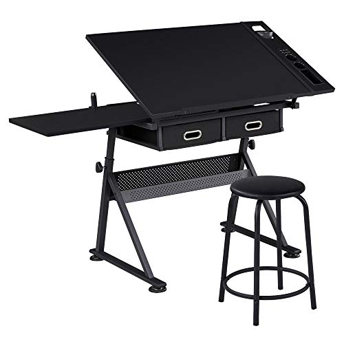 Yaheetech Drafting Table for Artists, Height Adjustable Drawing Desk