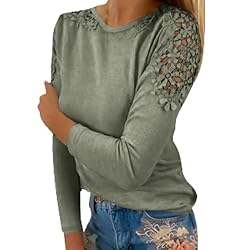 iPOGP Women's Round Neck Solid Color Hollow