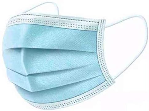 50pc Disposable Filter Face Mask,Blue Guard tool Surgical masque anti pollution Personal Protection Dust-Proof Anti Spittle Eye Mask (50)