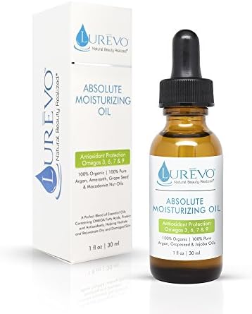 Lurevo's 100% Organic and 100% Natural Moisturizing Facial Oil Containing Argan, Grapeseed, Monoi, Macadamia Nut and Amaranth Oils
