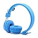 GranVela X2 Foldable On-Ear Wireless Headphones Support Bluetooth Micro SD Card Player, FM Radio with Built-in Microphone Calls for Kids Earphones, gift, Smartphones (Blue)