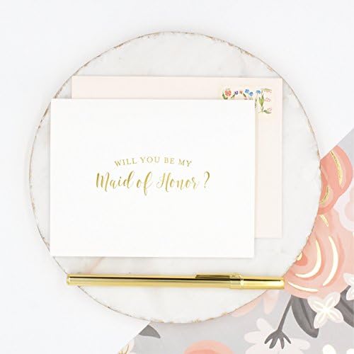 Will you be my Maid of Honor Card - Maid of Honor Proposal Card - Gold Foil