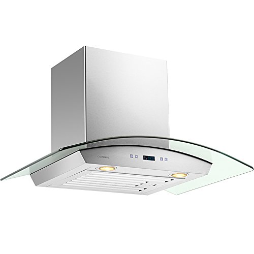 CAVALIERE 30" Wall Mounted Stainless Steel/Glass Kitchen Range Hood 900 CFM SV218D-30