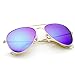 zeroUV - Premium Flash Mirror Lens Aviator Sunglasses (Nickel Plated Metal Frame)