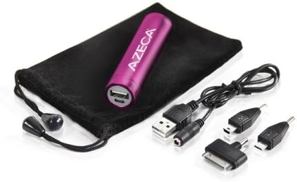 Azeca D422-PK 2800 mAh Lipstick Power Bank External Battery Charger - Retail Packaging - Hot Pink