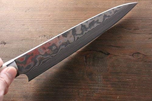 TAKESHI SAJI VG10 DAMASCUS BLACK FINISH JAPANESE CHEF'S GYUTO KNIFE WITH DEER HORN HANDLE 210MM