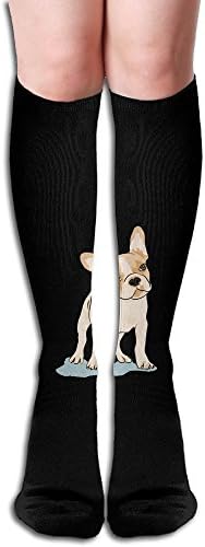 French Bulldog BlackRed Knee High Socks Compression Team Sport Socks For Men And Women,19.6inch