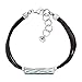 Silpada 'True Colors' Compressed Turquoise Link Bracelet in Genuine Leather and Sterling Silver, 7