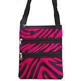 Crossbody Swingpack Bag (Zebra Pink & Black)