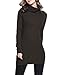 Rocorose Women's Strechable Elegant Turtleneck Ribbed Long Sweater Deep Coffee M