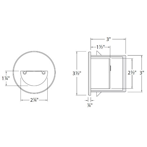 WAC Lighting WL-LED300-C-BZ Circular Scoop 4W 120V LED Step Light with White Lens, Bronze Finish