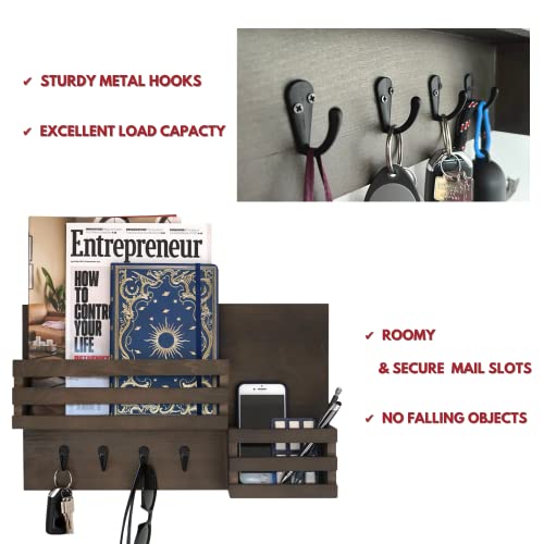 Mail and Key Holder for Wall Mail Organizer Wall Mount Mail Holder