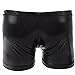 FEESHOW Men's Leather Wet Look Tuxedo Boxer Shorts Briefs Underwear with Bow Tie (Black, L)