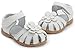 Femizee Girls Genuine Leather Soft Closed Toe Princess Flat Shoes Summer Sandals(Toddler/Little Kid) White,1504 CN20