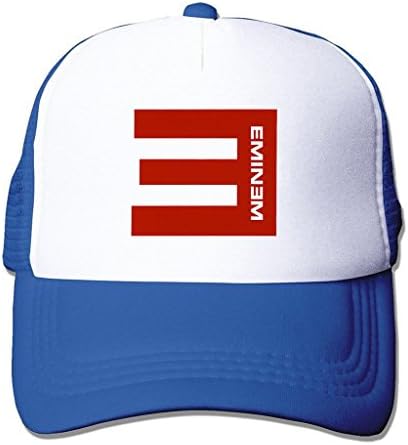 LIANBANG Eminem E Logo Adjustable Printing Snapback Mesh Hat Unisex Adult Baseball Mesh Cap Blue