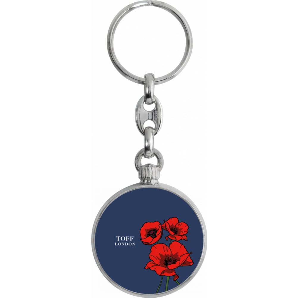 Toff London Red Poppy Flower Keyring