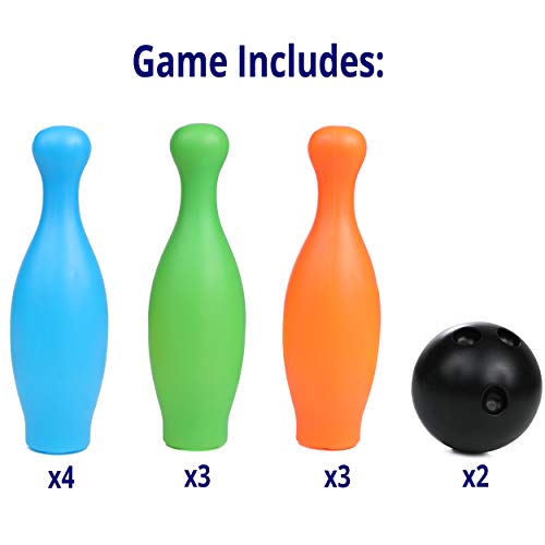 Tip Top Toys High Bounce Bowling Playset for Kids with 10 Pins and 2 Balls, Indoor and Outdoor Game - Thumbnail 3