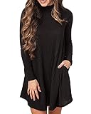 StyleDome Women's Pullover Sweater Knitted Pocket Casual Loose Long Sleeves Dress