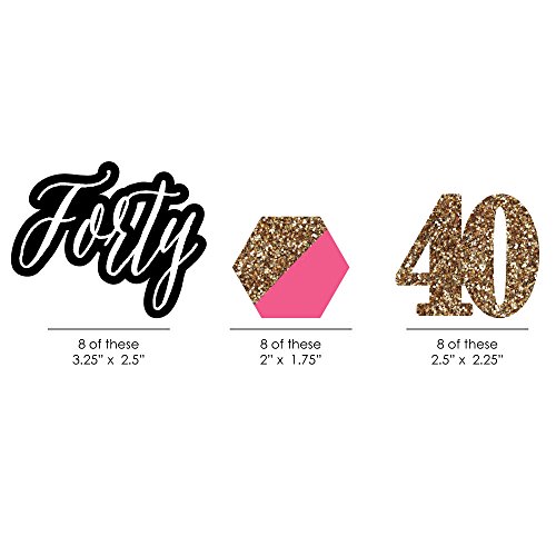 Chic-40th-Birthday-Pink-Black-and-Gold-Paper-Straw-Decor-Birthday-Party-Striped-Decorative-Straws-Set-of-24