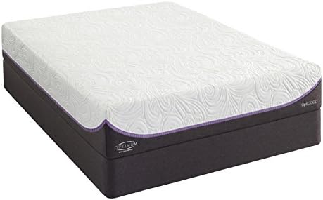 King Sealy Optimum Inspiration Gold Plush Mattress Set with Low Profile Foundation